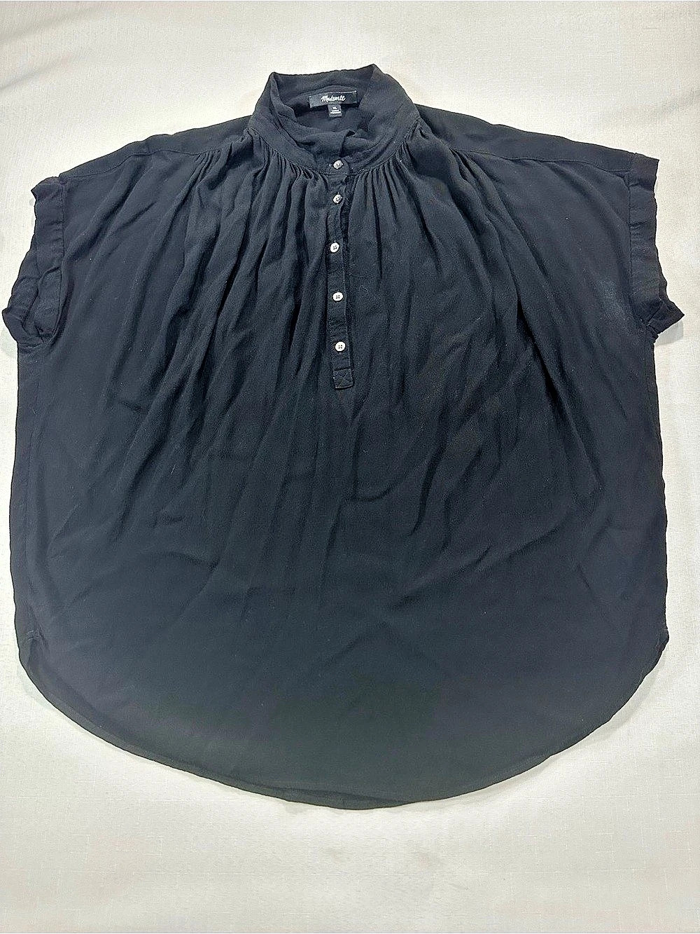 Madewell Black Oversized Popover Tunic Blouse Women’s XL